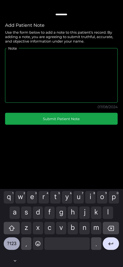 Patient Note Form
