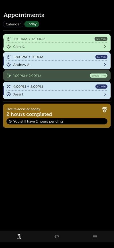 today tab screen